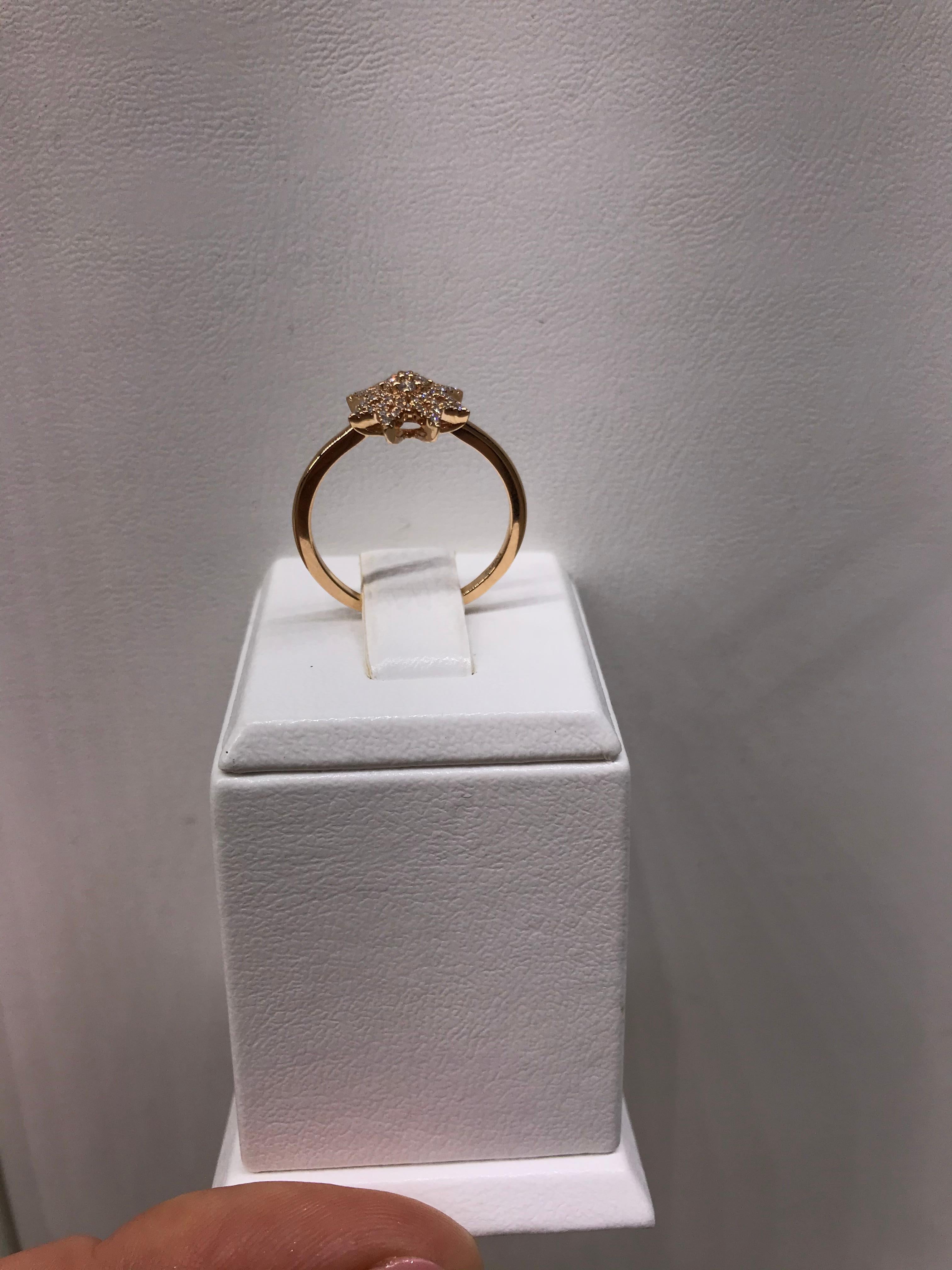 Women's Diamond Star Pink Gold Ring For Sale