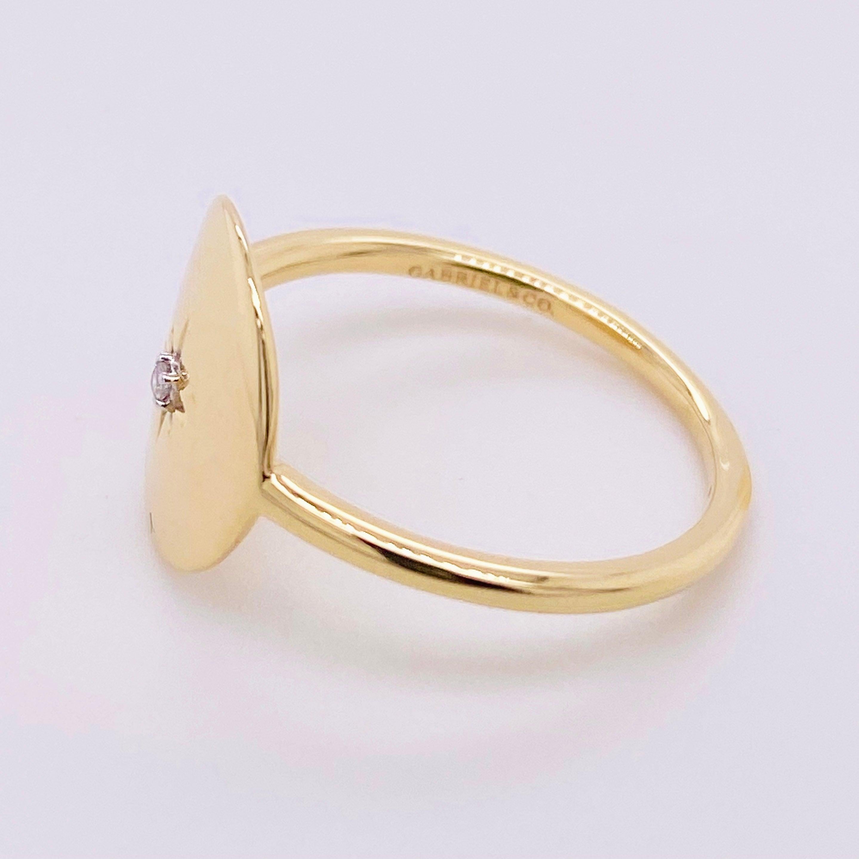 For Sale:  Diamond Star Ring, 14 Karat Yellow Gold Oval Medallion North Star, LR51828Y45JJ 4