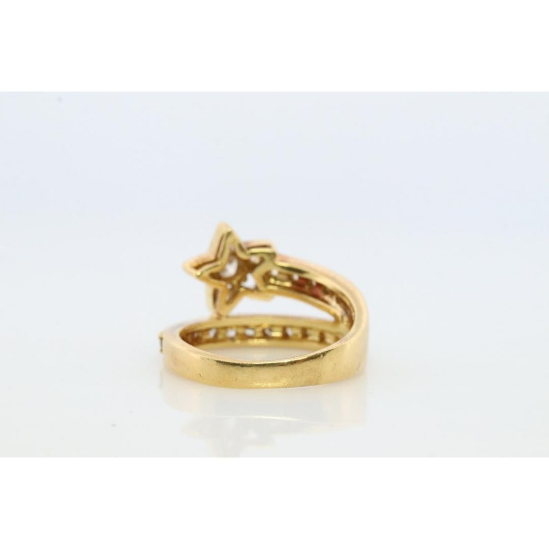 Diamond Star Ring. 18k Yellow Gold Diamond Ring. Shooting Star Wrap around Ring. In Good Condition For Sale In Port Charlotte, FL