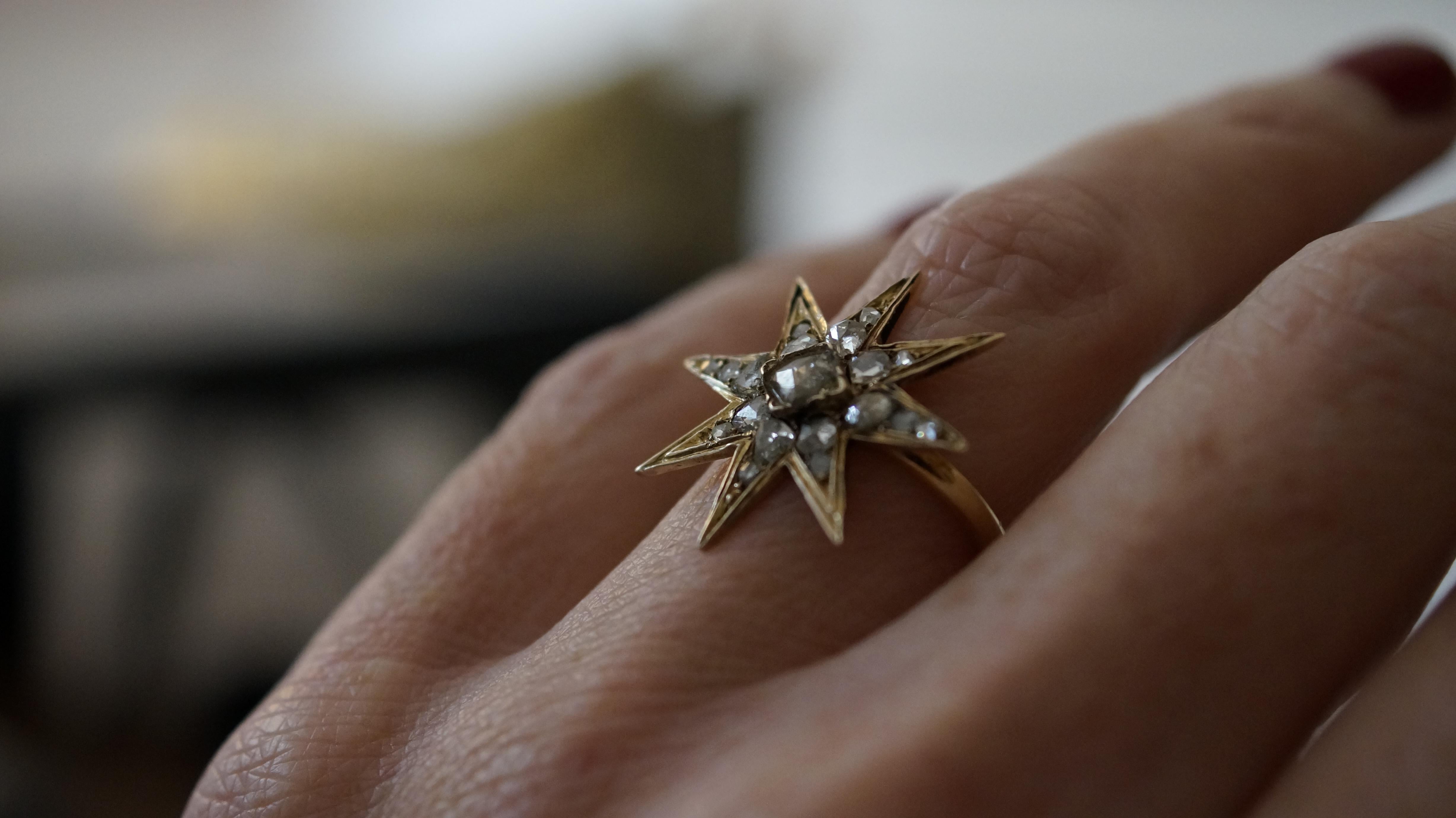 Diamond Star Ring - Georgian Conversion Piece (C.1813) - US 5.5 For Sale 1