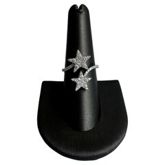 Diamond Star Ring in 10kt White Gold - 0.75ctw Natural Diamonds, Size 7, New