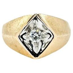 Diamant-Sternring aus 14k Gelbgold