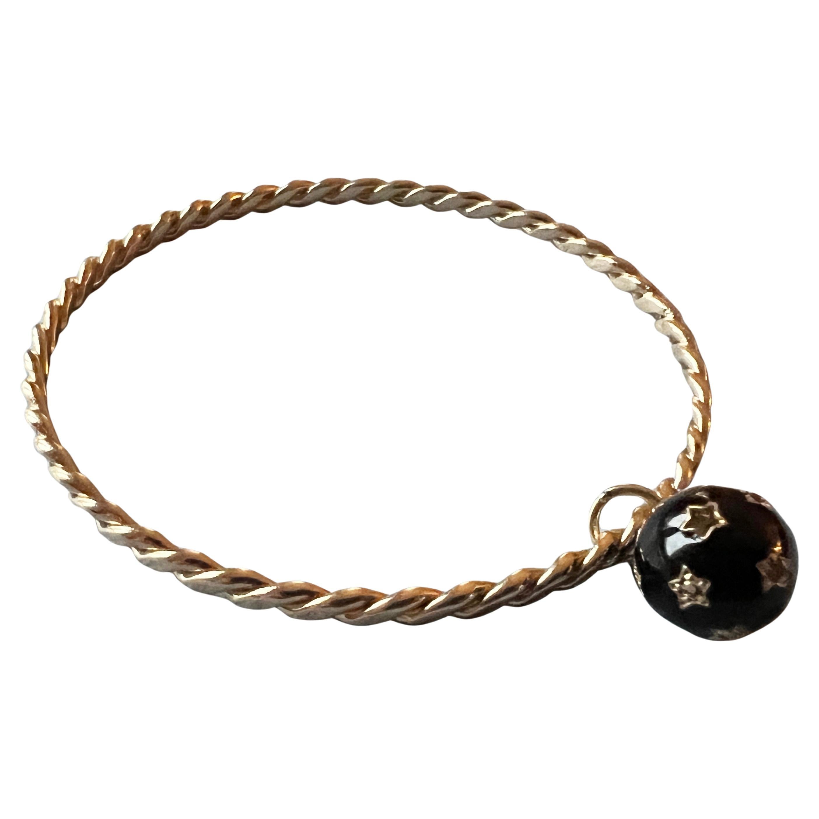 Bracelet sphère étoilée en diamant et émail noir - Bracelet de créateur Neuf - En vente à Los Angeles, CA