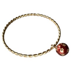 Rotes Emaille-Ball-Armband Armspange