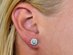 Diamond Star Stud Earrings 14K White Gold
