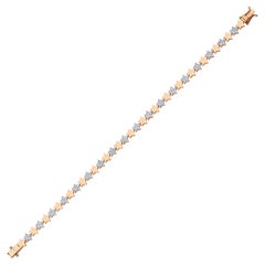 Diamond Star Tennis Bracelet Solid Gold 0.87ct
