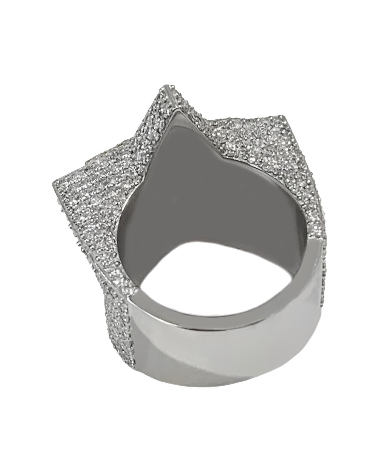 Bague pour homme à deux tons avec étoile en diamant Pour hommes en vente