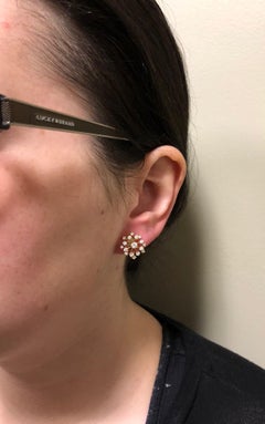 Diamond Starburst Earrings Clip-On Screw Back