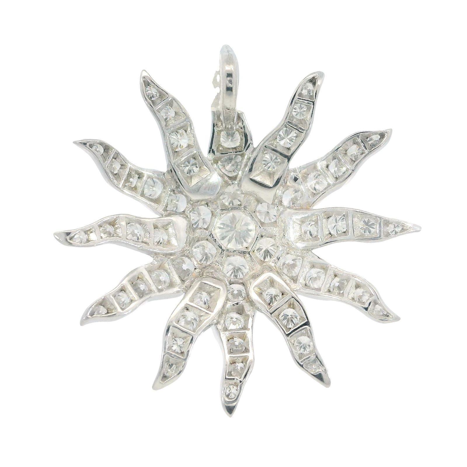 Pendentif étoile en or blanc 18K ~1.94ctw Diamants Excellent état - En vente à Fairfield, CT