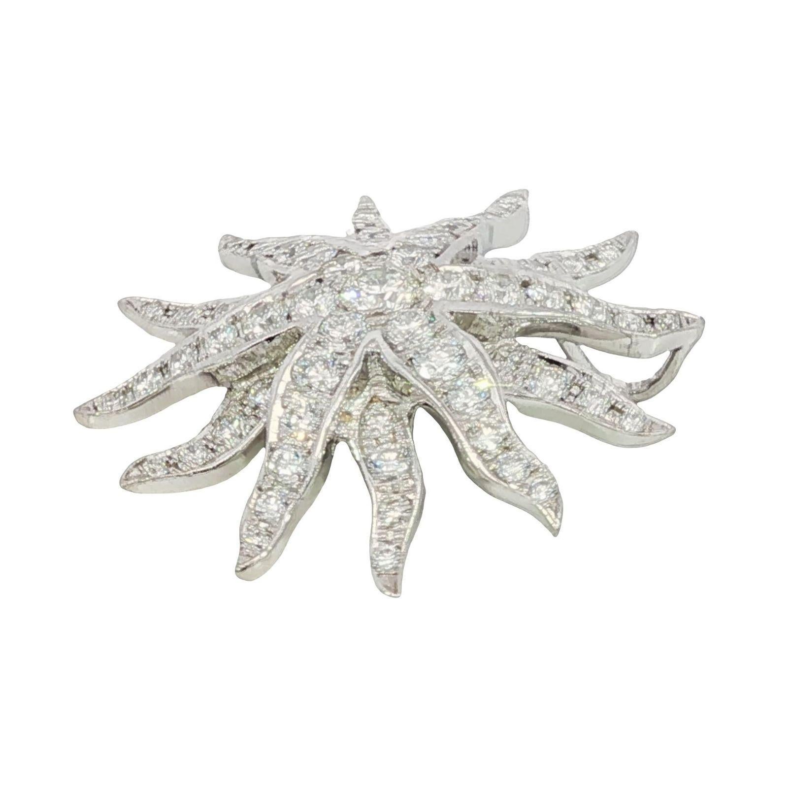 Pendentif étoile en or blanc 18K ~1.94ctw Diamants en vente 2