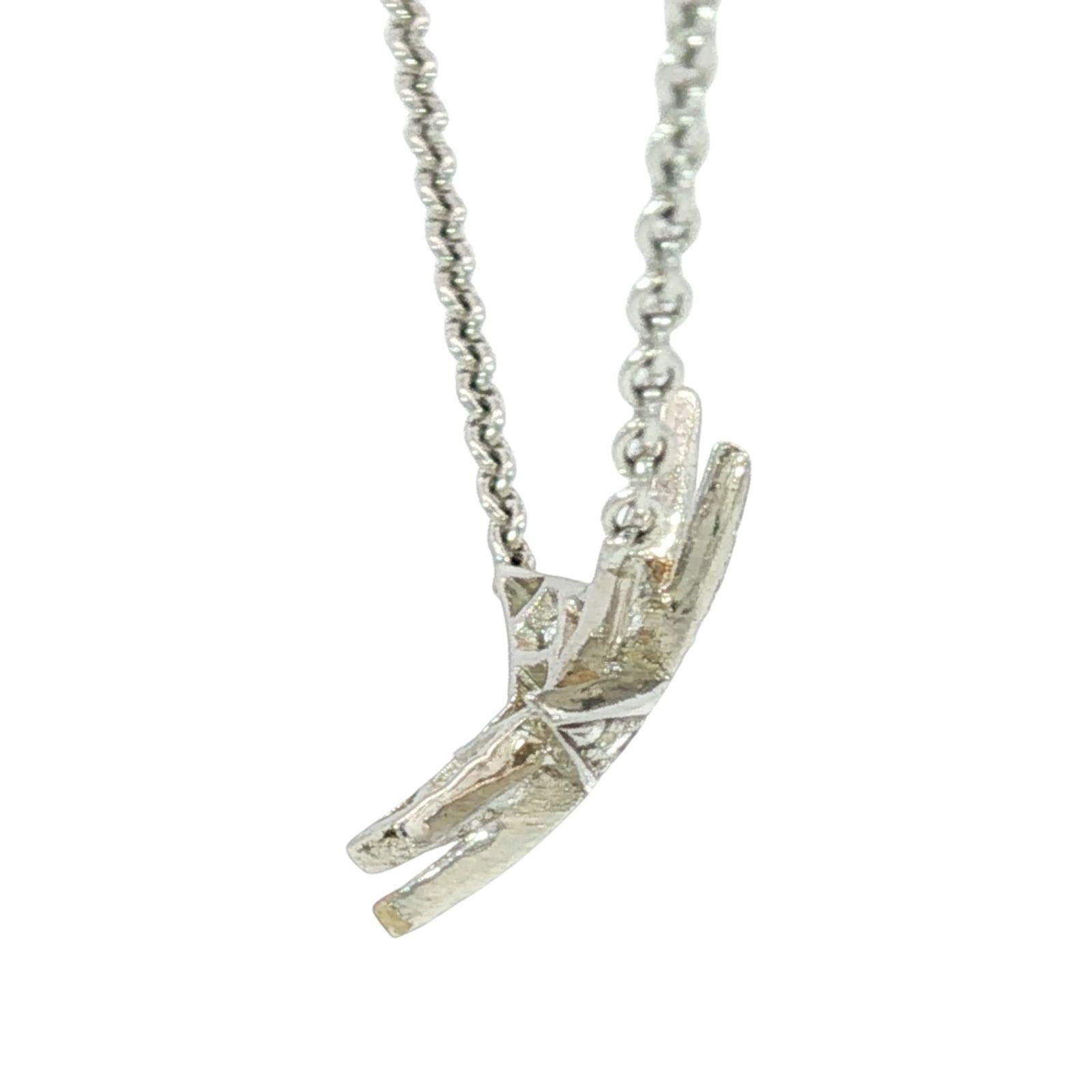 Collana con ciondolo a stella con diamanti in oro bianco 18 carati  ~1.0ctw in vendita 6
