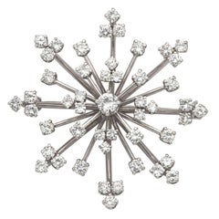 Diamond Starburst Platinum Brooch