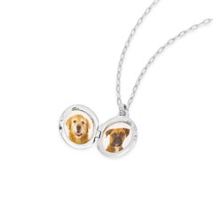 Diamond Starburst Round Locket In Sterling Silver