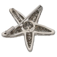 Diamond Starfish Brooch or Pendant Set in 18 Karat White Gold