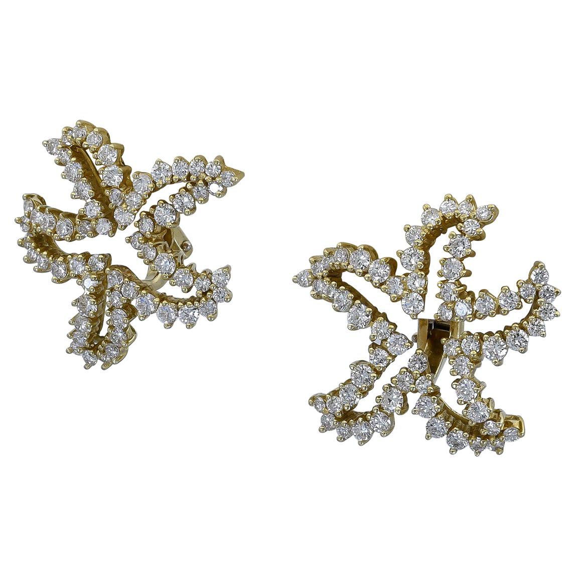 Diamond Starfish Earrings For Sale