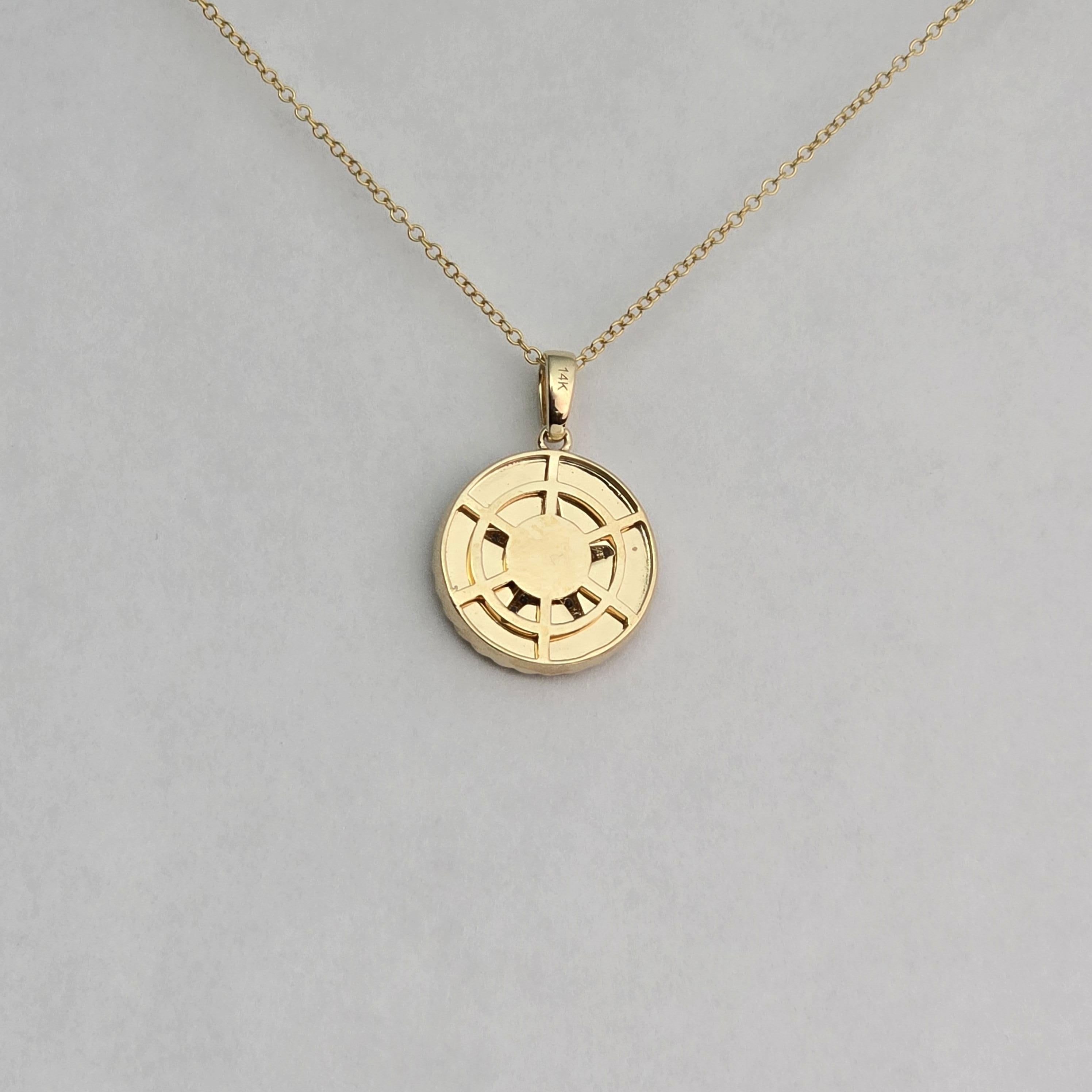 Taille brillant Collier étoile de mer en diamant Collier en or jaune 14KT de belle facture en vente