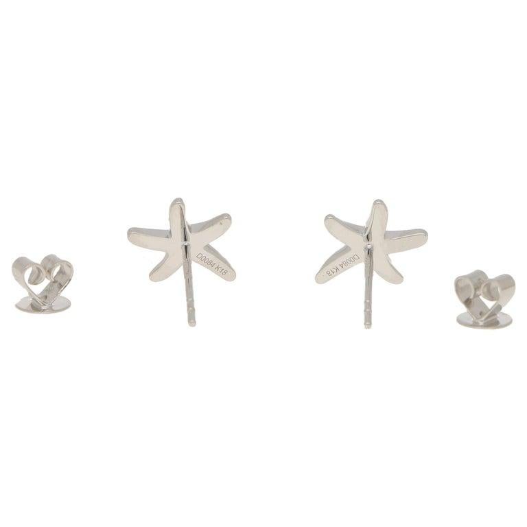 starfish earrings white gold
