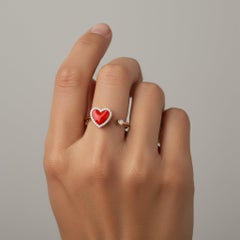 Diamond Starlight 14K (or 18k upon request) Yellow Gold Heart Open Wrap Ring