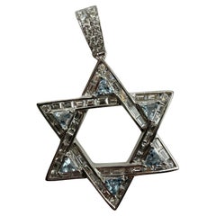 Collier à pendentifs en diamants A David White, or blanc 18KT