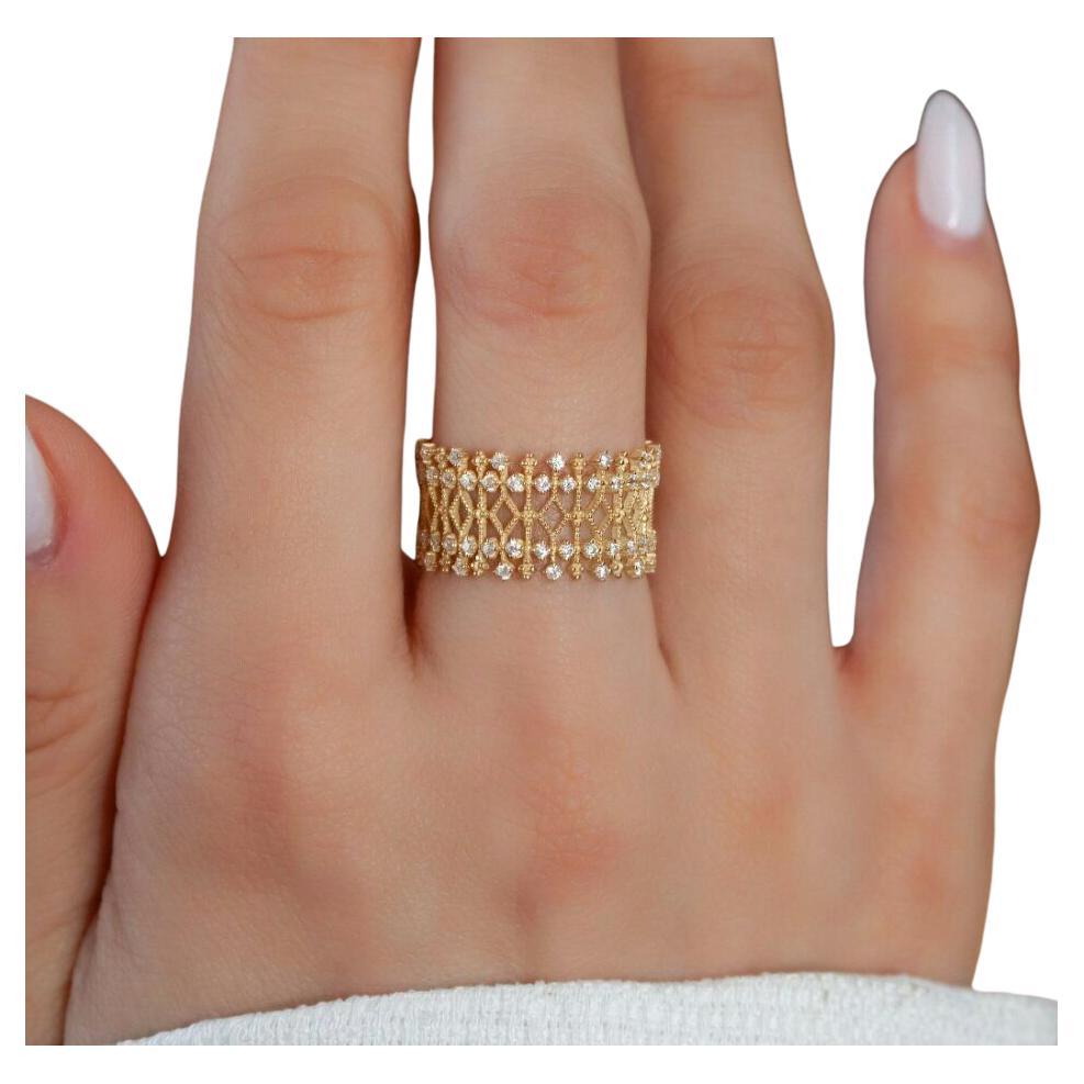 Diamond Statement Ring 14K Solid Gold Stacking ring Women ring Gift For Birthday