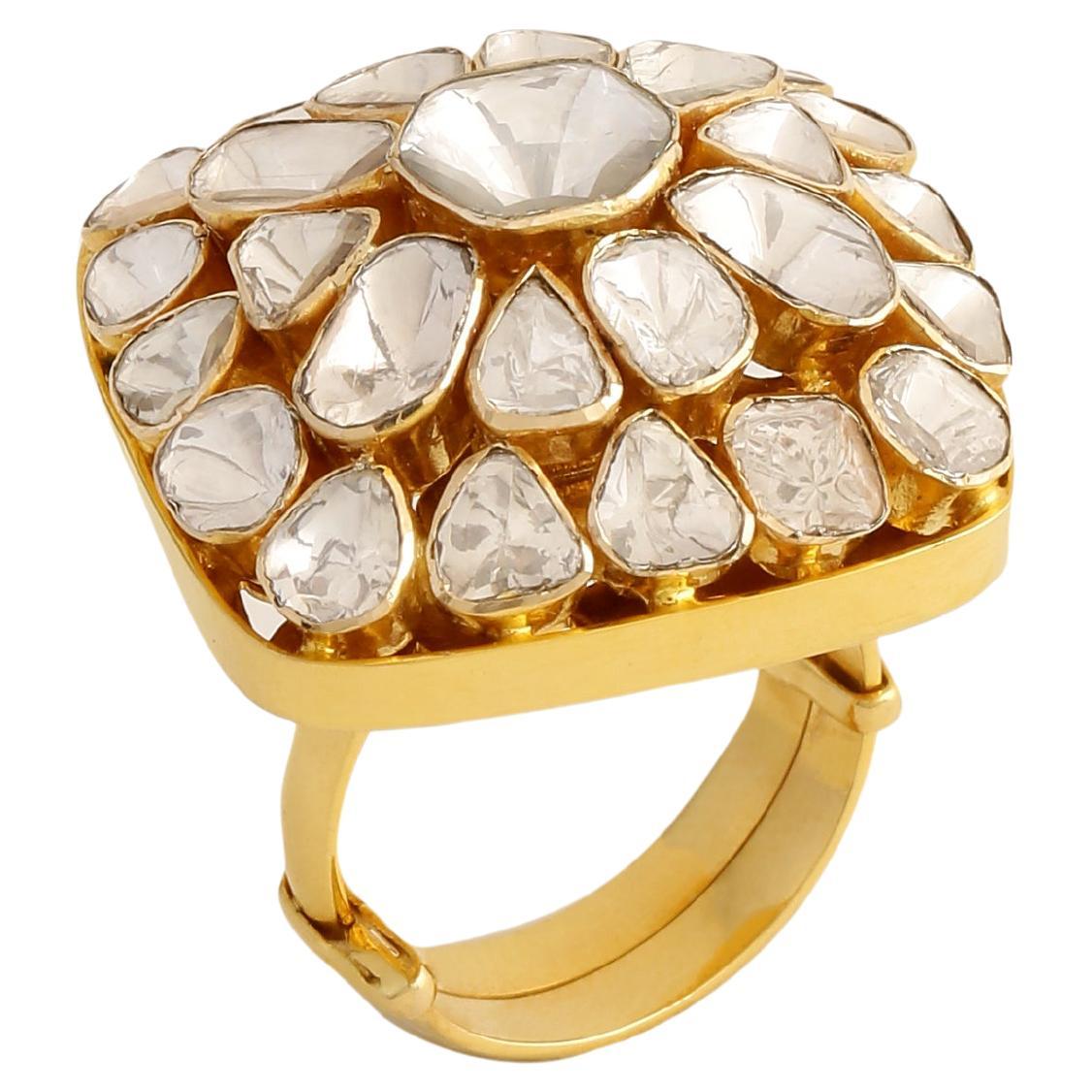 Diamond Statement Ring Cum Pendant Handcrafted in 14k Gold