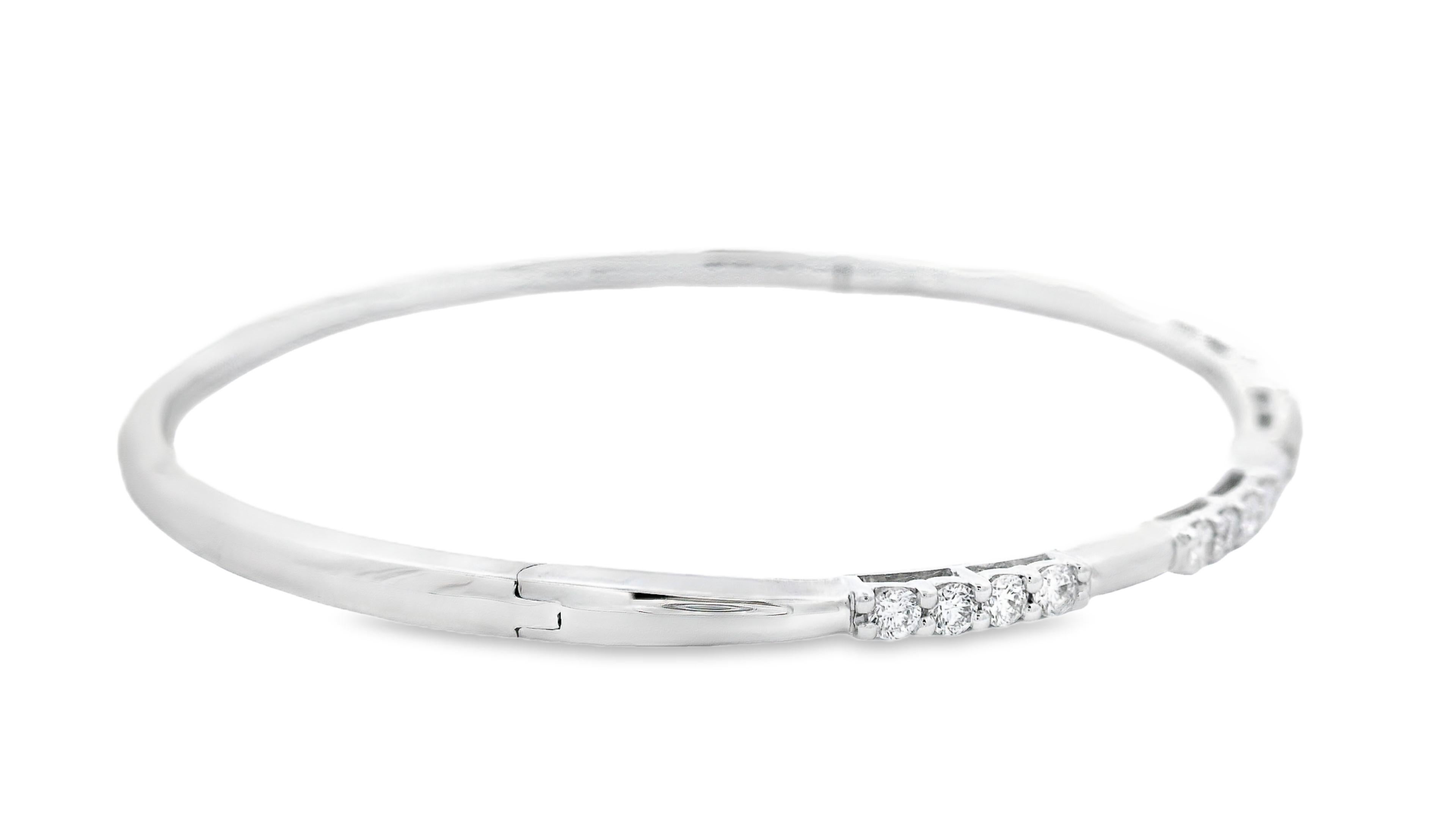 De las mujeres Pulsera brazalete con estación de diamantes en oro blanco de 14 quilates 0,75 ct total en venta