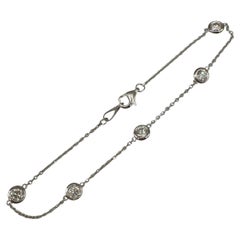 Bracciale Diamond Station in oro bianco 14kt, 0,90ctw, 7in, &New