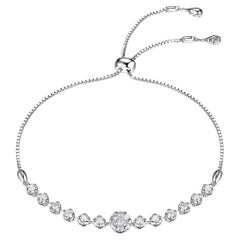 Diamond Station Bracelet 18K White Gold