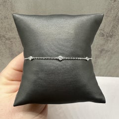 Diamond Station Bracelet in 14kt White Gold – 0.22ctw, 7in, New