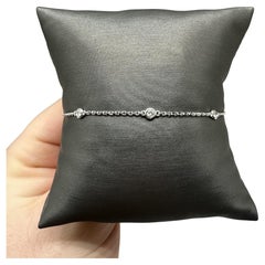 Diamond Station Bracelet in 14kt White Gold – 0.22ctw, 7in, New