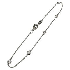 Diamond Station Bracelet in 14kt White Gold – 0.22ctw, 7in, New