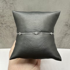 Diamond Station Bracelet in 14kt White Gold – 0.33ctw, 7in, New