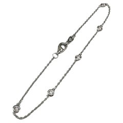 Diamond Station Bracelet in 14kt White Gold – 0.33ctw, 7in, New
