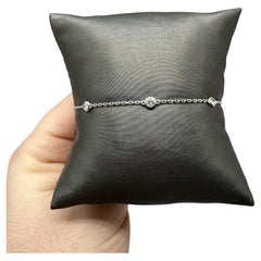 Diamond Station Bracelet in 14kt White Gold – 0.41ctw, 7in, New