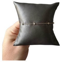Diamond Station Bracelet in 14kt Yellow Gold – 0.15ctw Diamonds, Adjustable