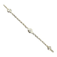 Diamond Station Bracelet in 14kt Yellow Gold – 0.22ctw, 7in, New