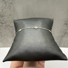 Bracelet station diamant en or jaune 14kt - 0.33ctw, 7in, New