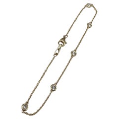Diamond Station Bracelet in 14kt Yellow Gold – 0.33ctw, 7in, New