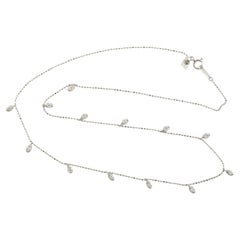 Diamond Station Chain Necklace Made In 18k White Gold