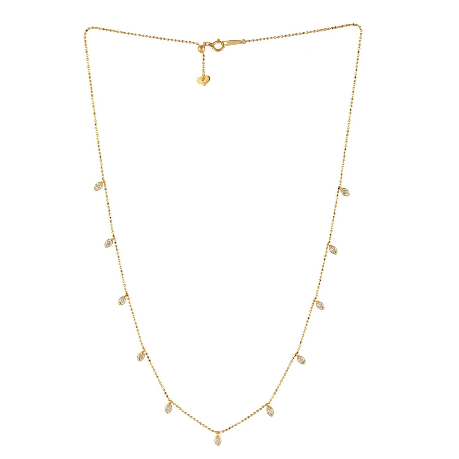 Diamond Sleek Chain Necklace Made In 18k Yellow Gold In condizioni Nuovo in vendita a New York, NY