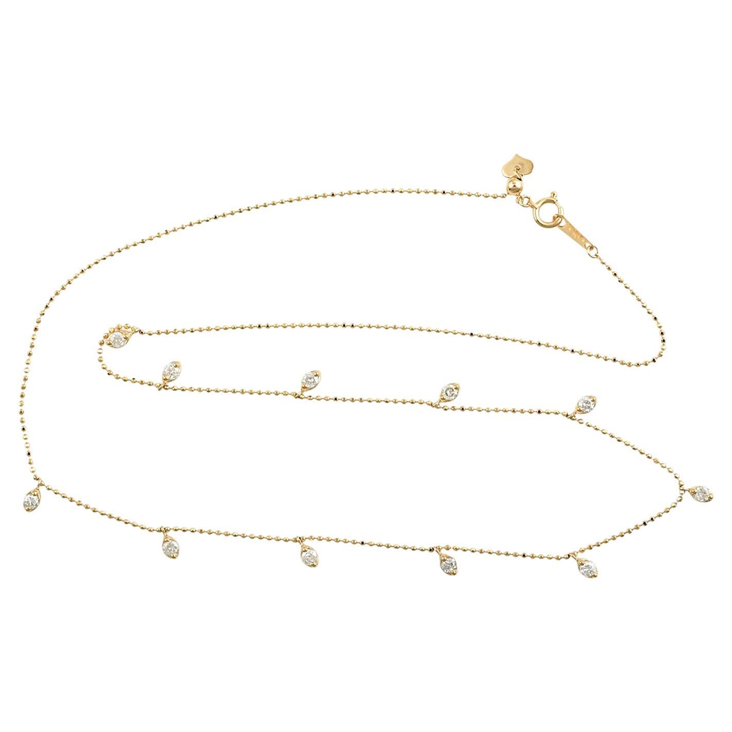 Diamond Delicate Chain Necklace Made In 18k Yellow Gold