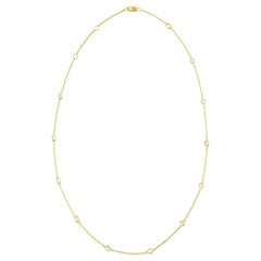 Diamond Station Necklace 1.10 Carats 14K Yellow Gold