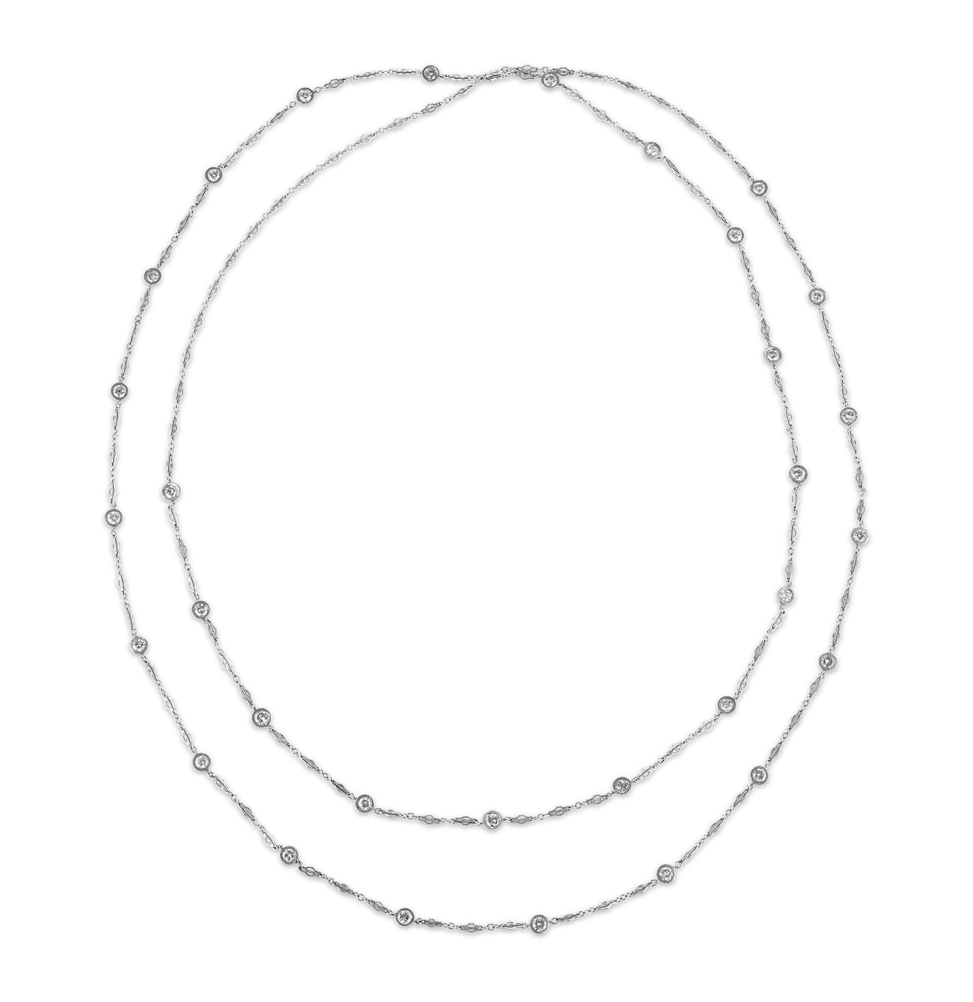 Collana Station con diamanti, 7,75 carati in vendita