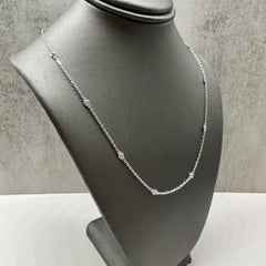 Diamond Station Necklace in 14kt White Gold – 0.32ctw, 17.5in, New