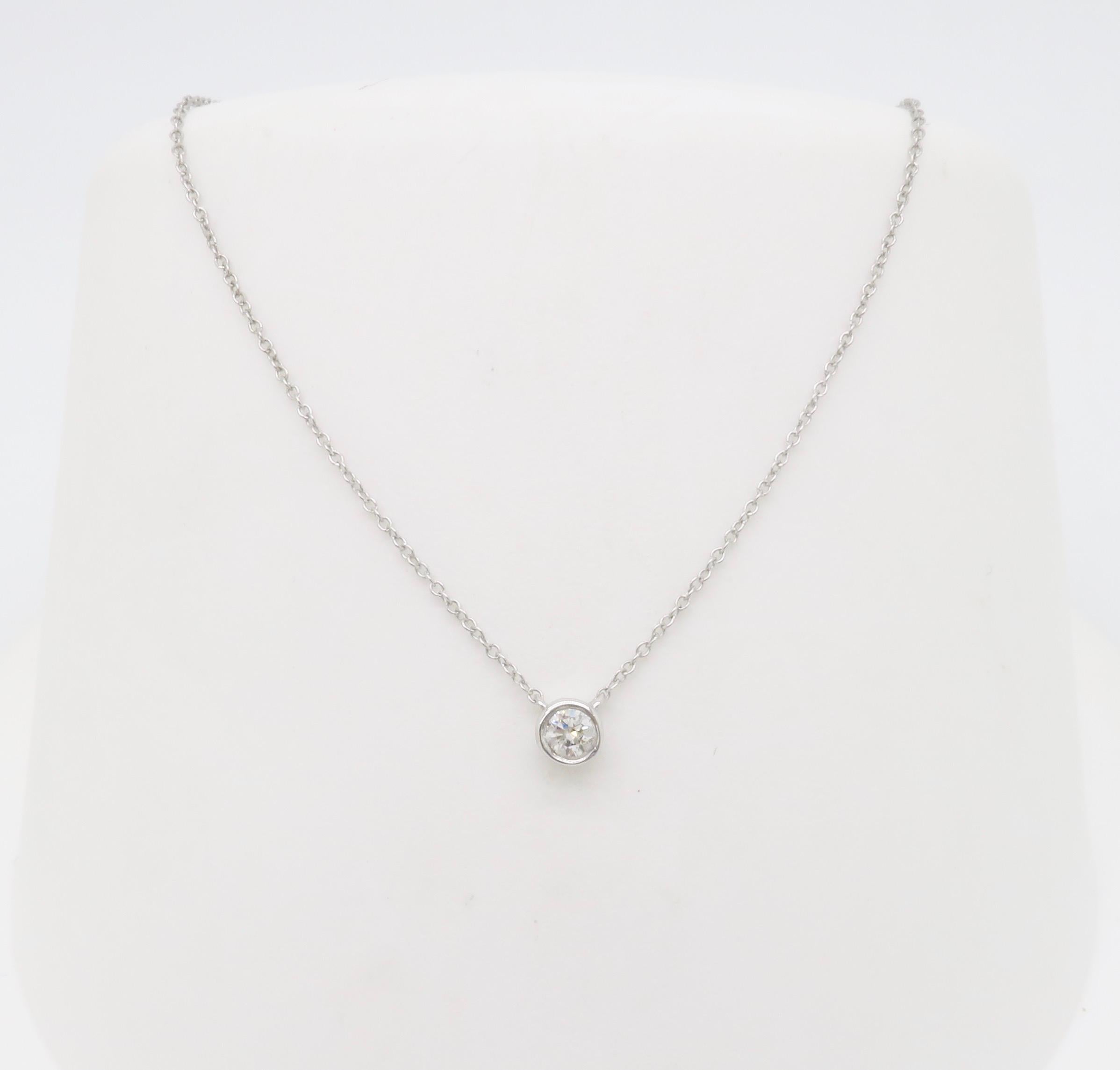 Round Cut Diamond Station Necklace made by Bony Levy For Sale