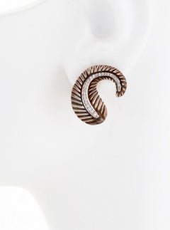 Diamond Sterling Silver MOONLIGHT PALM LEAF Earrings by John Landrum Bryant