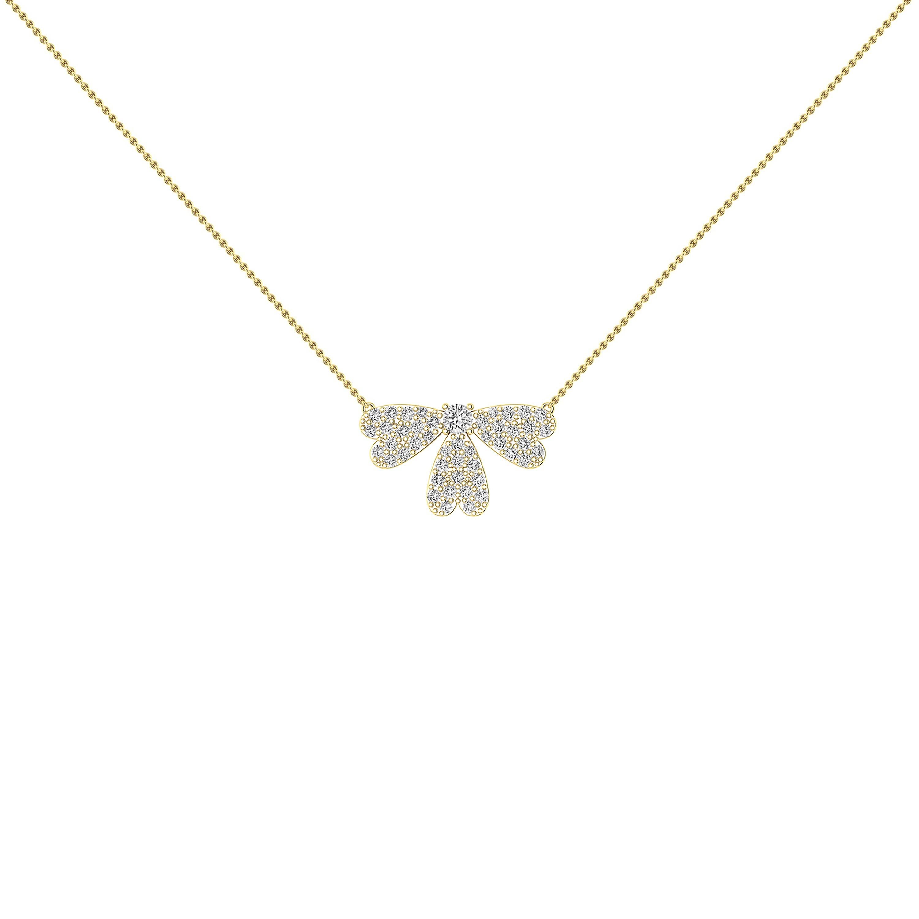 Contemporary Diamond Still Blooming Necklace in 18 Karat Gold For Sale