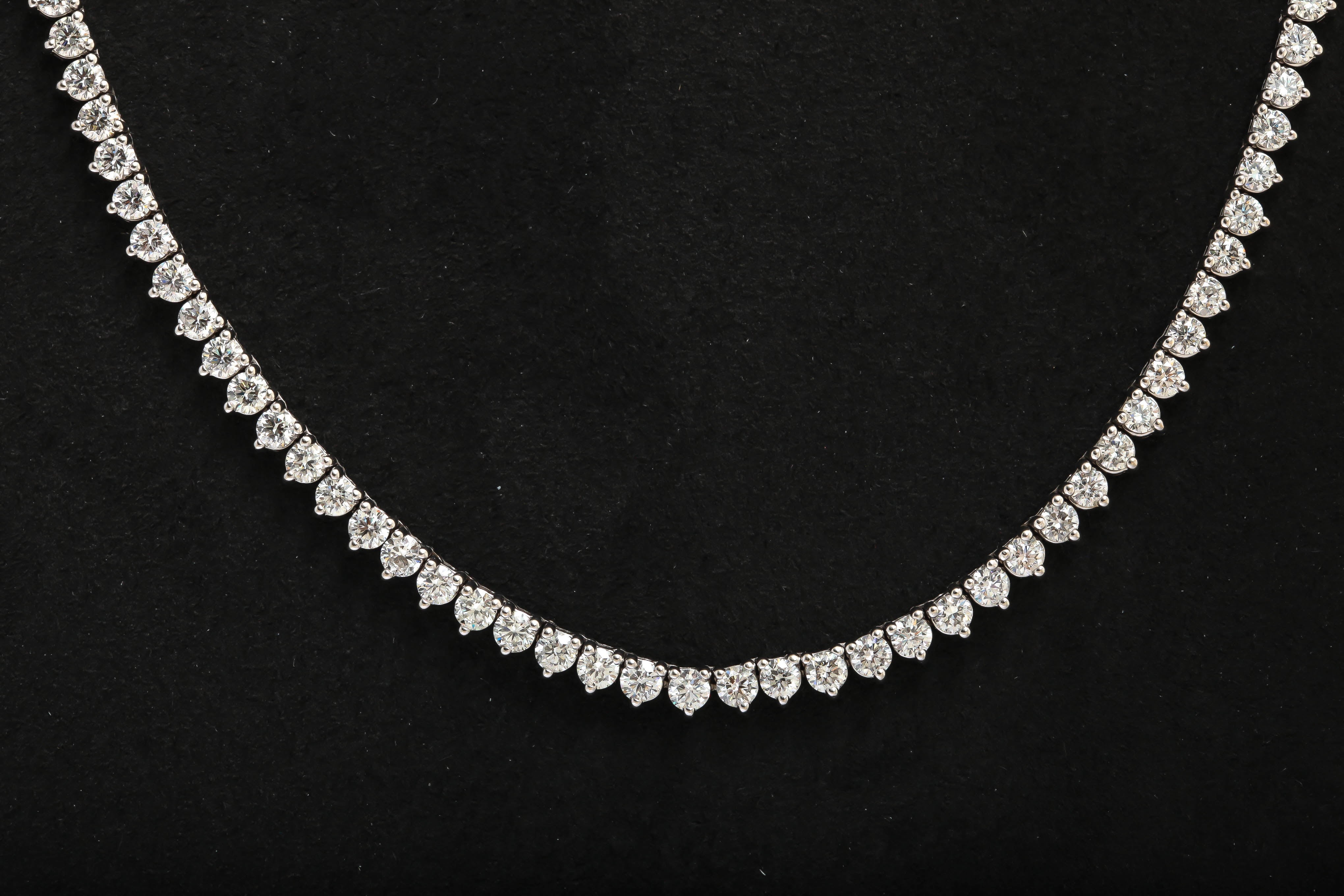 Contemporary Diamond Straight Line Necklace 18 Carat F-G SI1-SI2