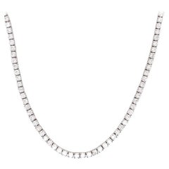 Diamant-Halskette mit gerader Linie 7,57 Karat F-G VS2-SI1 14 Karat Weißgold 