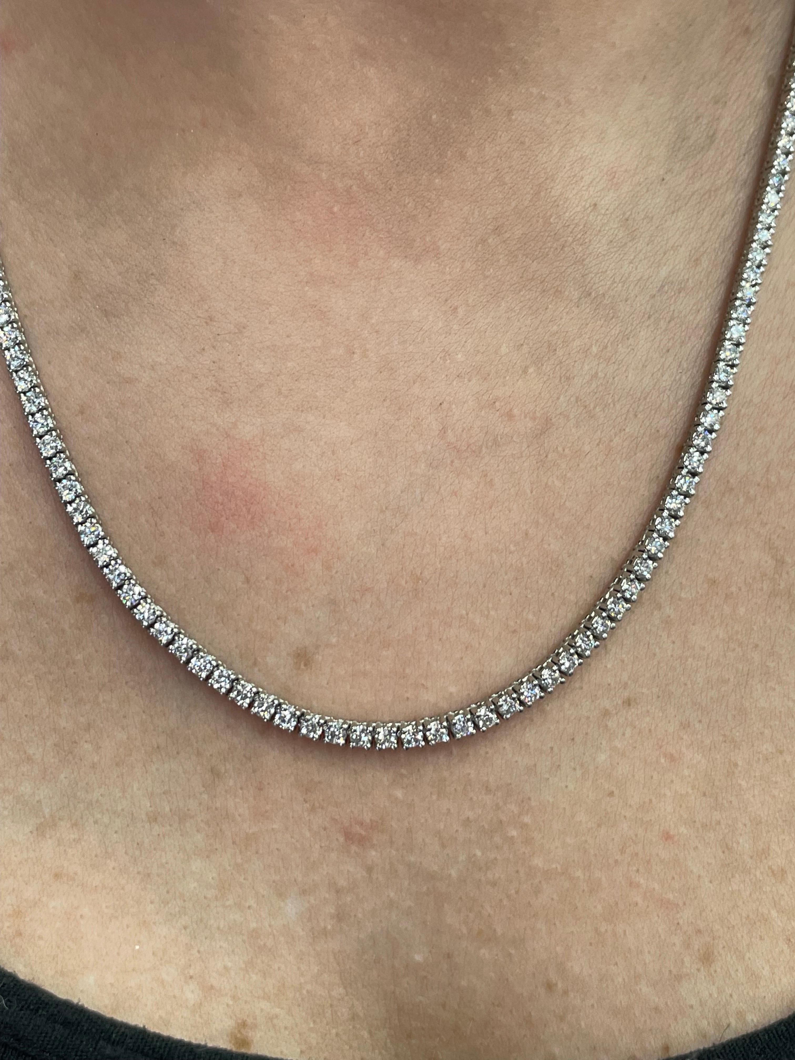 2 line diamond necklace
